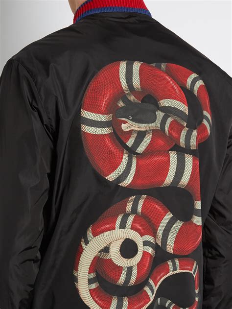 gucci leather jacket with snake|Gucci jacket without hoodie.